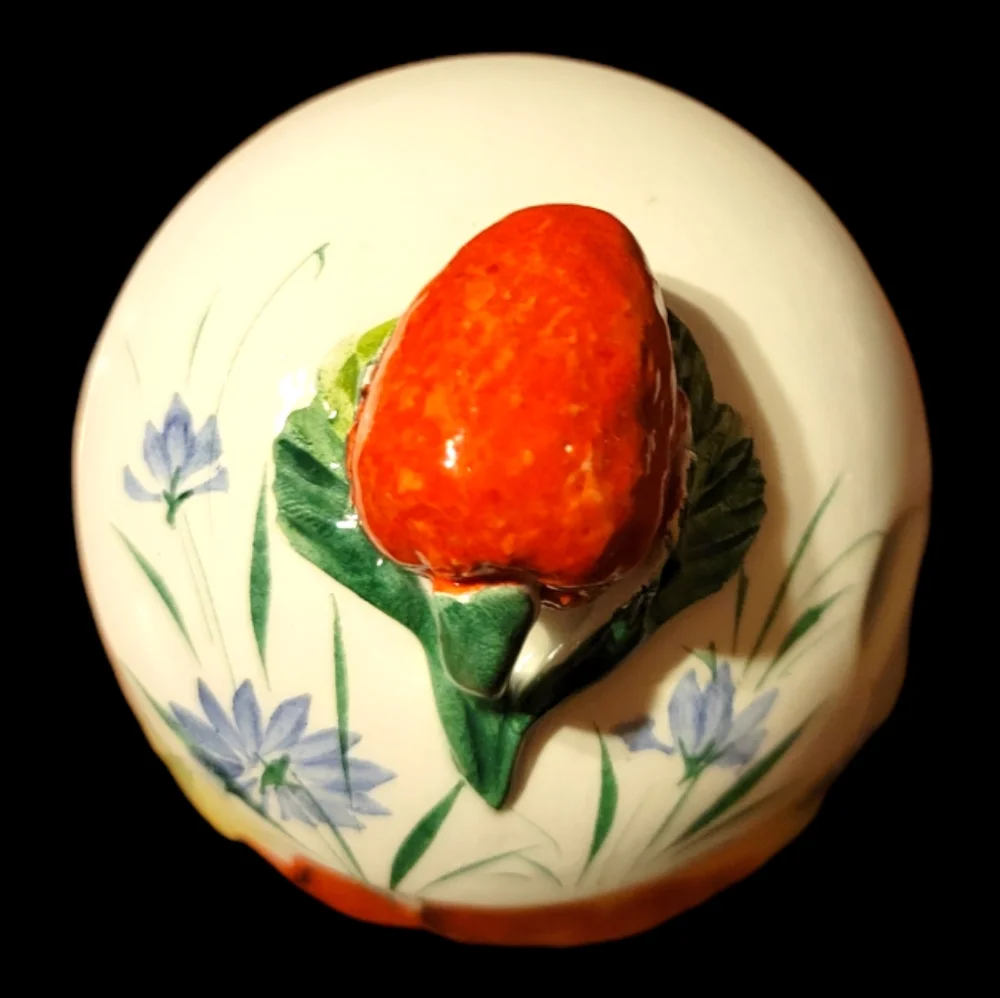 Vtg Creamer & Sugar Bowl Made In Italy Hand Painted Poppy Flowers Ceramic